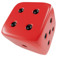 Stylized red dice. Isolated on transparent background png