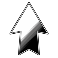 Bold Black and White Abstract Arrow Symbol with High Contrast Digital Design for Navigation Direction and Modern Infographic Graphics in Futuristic Minimalist Art png