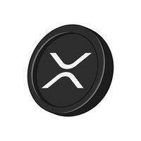 Simple Ripple XRP coin illustration in flat design with black color tones vector