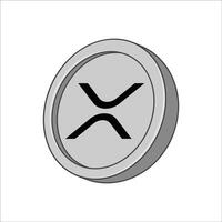 Simple Ripple XRP coin illustration in flat design with color tones vector