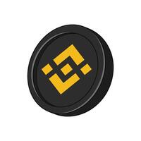 Black Binance BNB coin illustration with flat color design vector