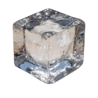 A clear, intricately detailed ice cube with smooth edges and light reflections, capturing a sense of coldness and purity png
