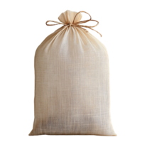 A simple, rustic burlap sack tied with a string, suggesting natural or artisanal contents, with a texture that adds a raw, earthy aesthetic png