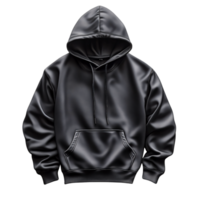 Black hoodie with a minimalist design, featuring a drawstring hood and a front pocket, crafted from a smooth, matte fabric for a cozy look png