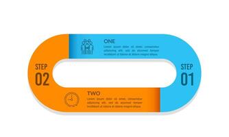 Infographic 2 steps in the business cycle. Presentation, Banner, Brochure and Plan. vector