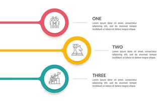 Circle Infographic 3 Options for Success. Presentation, Data, Information, Strategy and Plan. vector