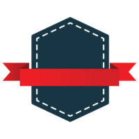 hexagonal frame with red ribbon png
