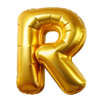 Letter r golden balloon on a transparent background. . png