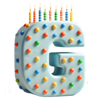 cake 3d font letter G alphabet The process of cake baking with the chef decorating the frosted cake png