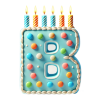 cake 3d font letter B alpha png