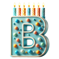 cake 3d font letter B alphabet png