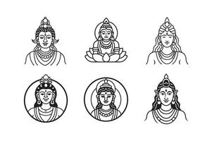 The three principal deities of Hinduism including Brahma, Vishnu and Shiva vector