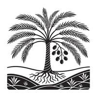 Majestic date palm silhouettes, capturing nature's elegance at dusk vector