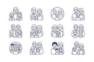 Unity in design. Family icon bundle for heartfelt connections and everyday moments vector