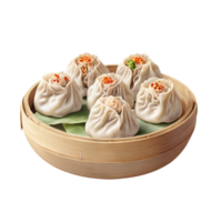 Steamed dumpling dimsum on transparent background png