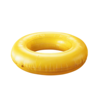 Yellow inflatable ring floating on transparent background png