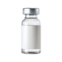 Empty Glass Vaccine Vial with Blank Label Mockup png
