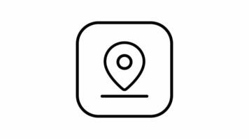 pointer icon pin location icon in outline design style animated looping footage video