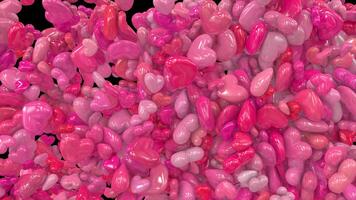 Animated Valentine Hearts transition 2 from side than explode video