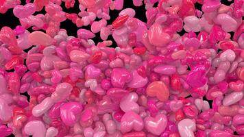 Animated Valentine Hearts transition 5 from top than explode video