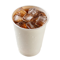 Refreshing Iced Soda in a Disposable Paper Cup png