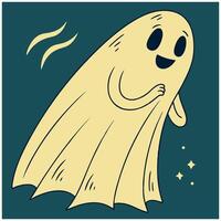 a cartoon ghost with a smile on its face vector