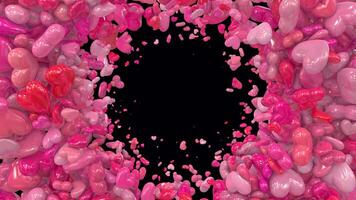 Animated Valentine Hearts transition 6 from sides in from side out video