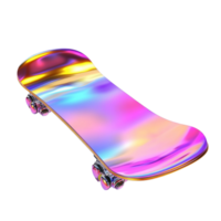 Skateboard with Rainbow Colored Finish png