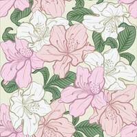 Seamless pattern Azalea flower soft colors. vector