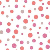 Seamless pattern with hand drawn red circles on white background vector
