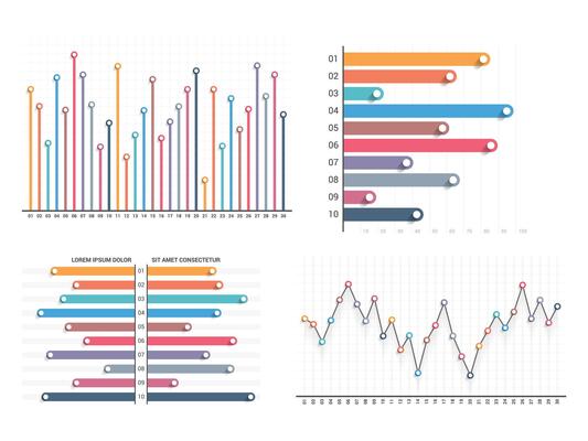 Bar graph and line graph templates set
