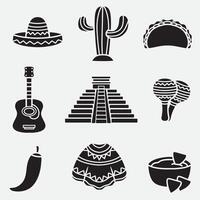 set of mexico good for icon, element design, silhouette design, logo, etc vector