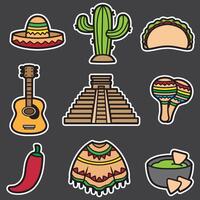 set of mexico good for sticker, element design, icon, badge, print design, etc vector