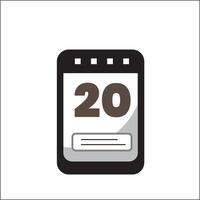 a calendar icon with the date 20th vector