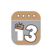 a calendar with the number 13 on it vector