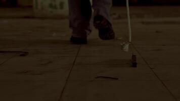 Walking with a String in an Abandoned Space video