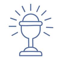 Minimalist Eucharistic symbol with a single stroke forming a chalice and host vector