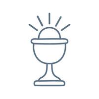 Simple and modern continuous line drawing of the Holy Eucharist vector