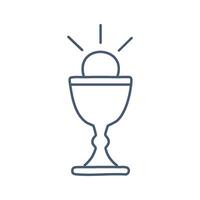 Holy Eucharist icon with a host vector