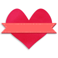 A red heart Valentines banner Frame with a ribbon on it png