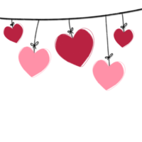 String Red Heart clipart on Transparent Background png