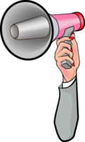 Marketing campaign with a loudspeaker in comic style png