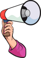 Powerful sound projection with a vintage megaphone png