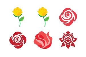 Flat design rose bundle with vivid and colorful petals vector