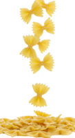 Bow-tie pasta isolated, showcasing its signature ridged texture and unique shape, ideal for food-related designs, cooking campaigns, and Italian culinary visuals png