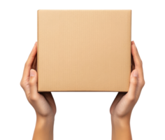 Hands with cardboard box png