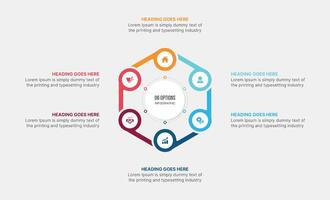 Infographic Template Design With 6 Steps, Process Workflow Diagram vector