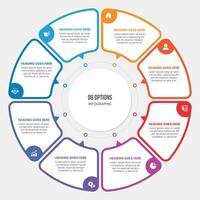 Infographic, Template Design With Eight Step or Option, Workflow or Process Diagram vector