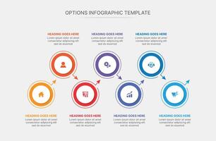 Infographic Template Design With Seven Steps, Process Workflow Diagram vector