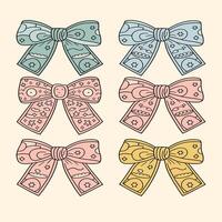 Bows in Soft Colors with Sky Themes vector
